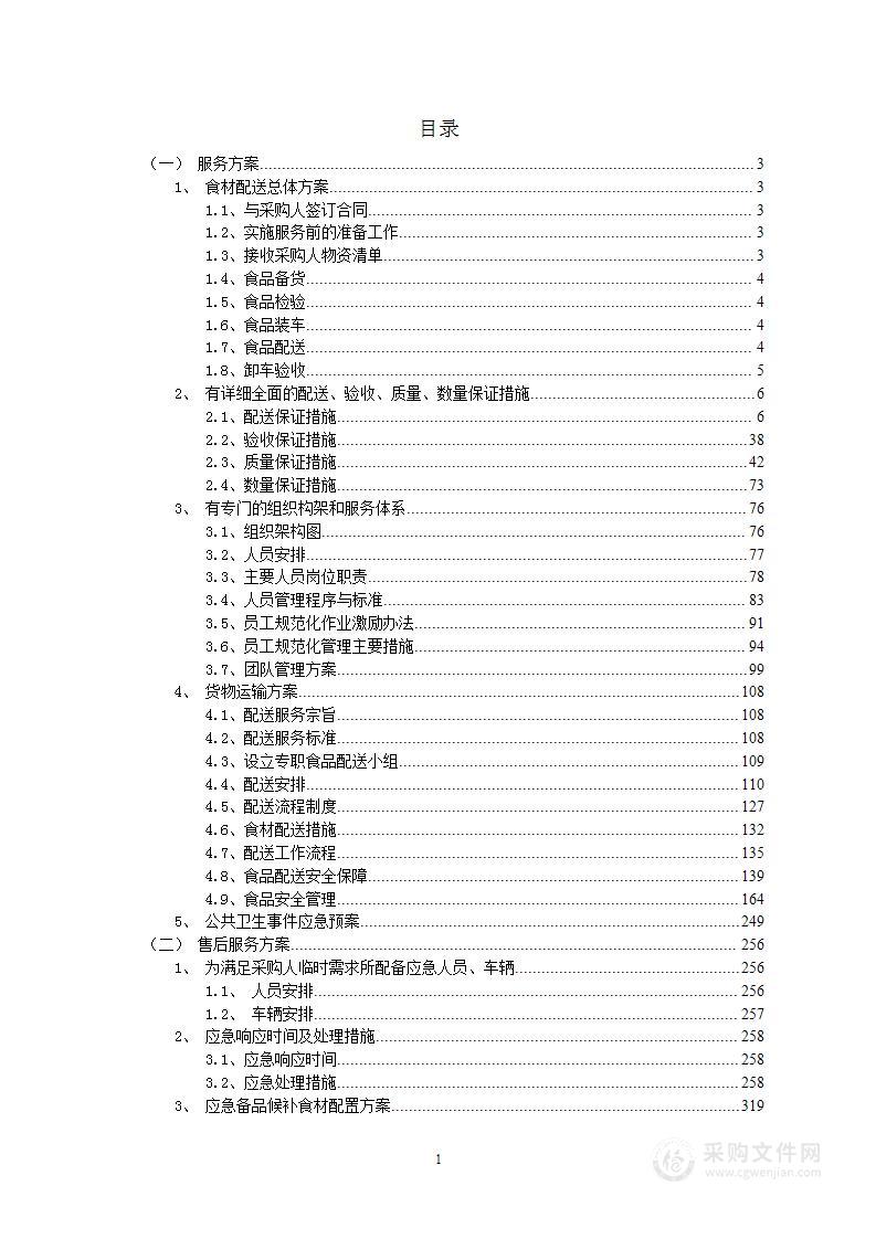 水果等原材料采购项目投标方案