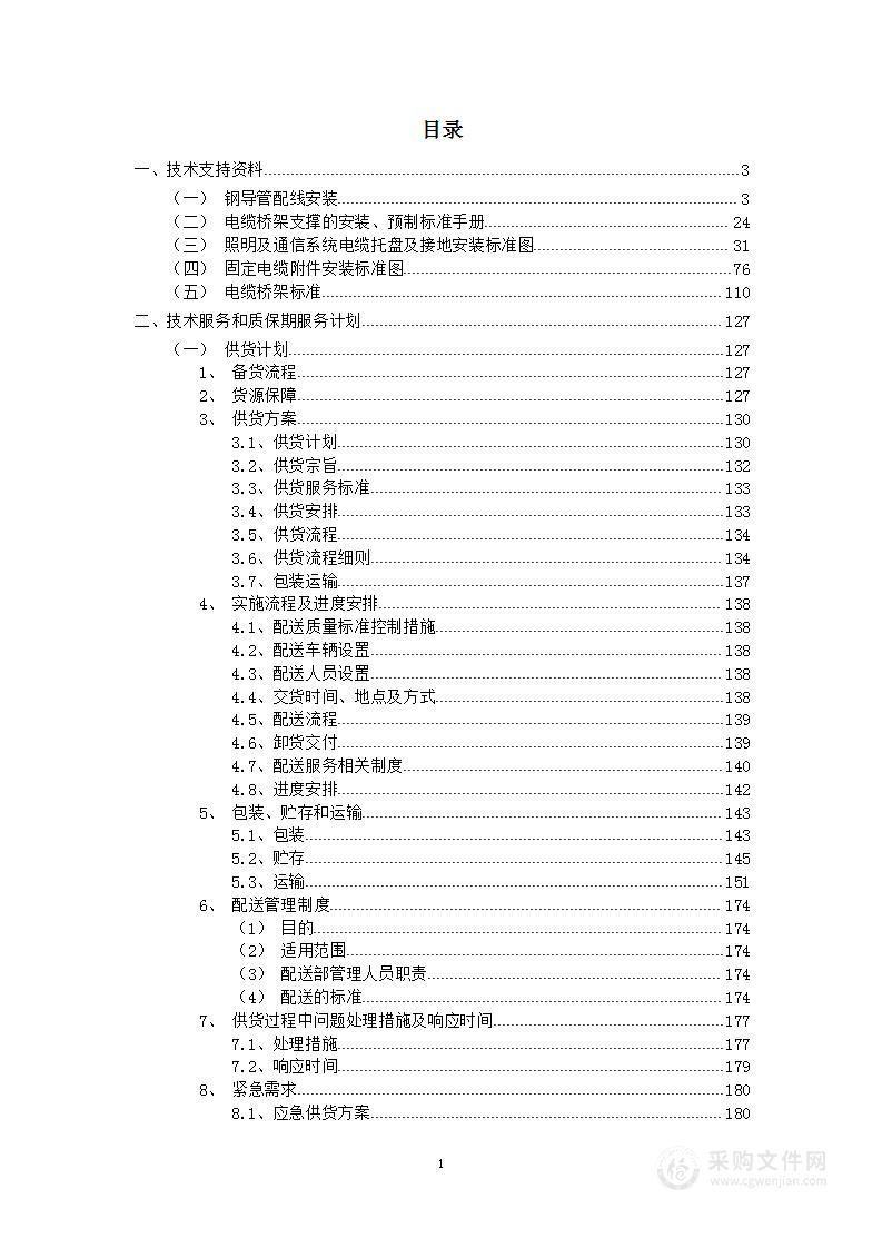 五金材料采购项目投标方案