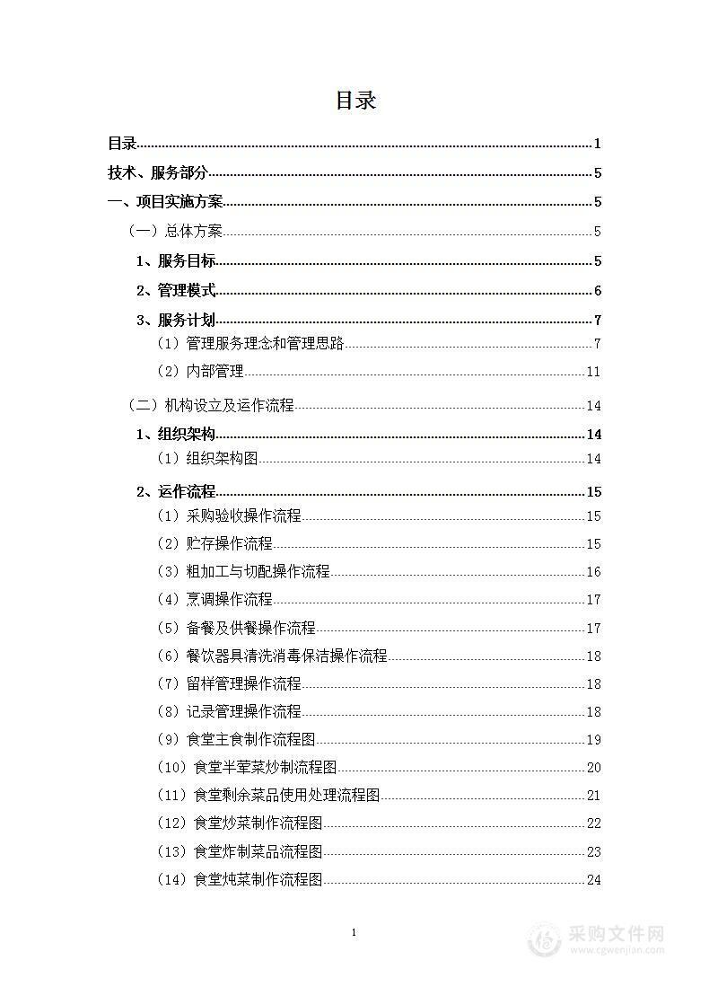 学生食堂托管经营采购项目投标方案