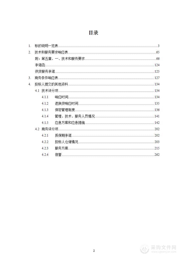 车材配件采购项目技术商务部分投标方案