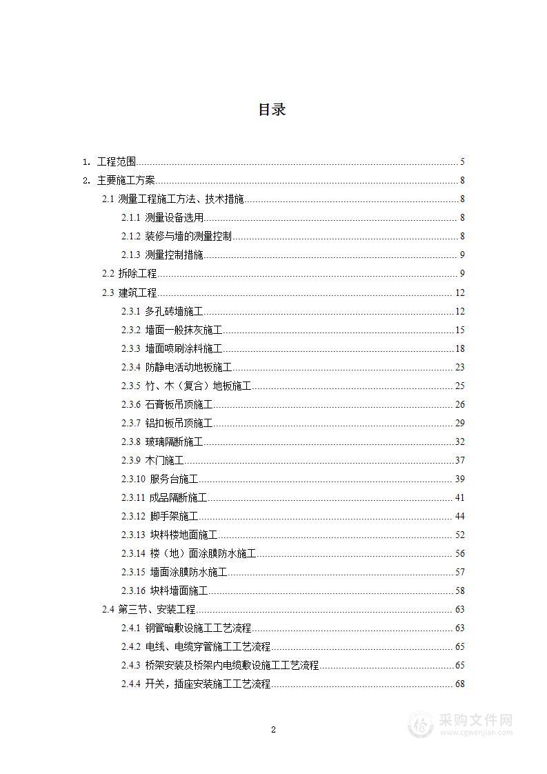 房产装修询价采购项目技术投标方案