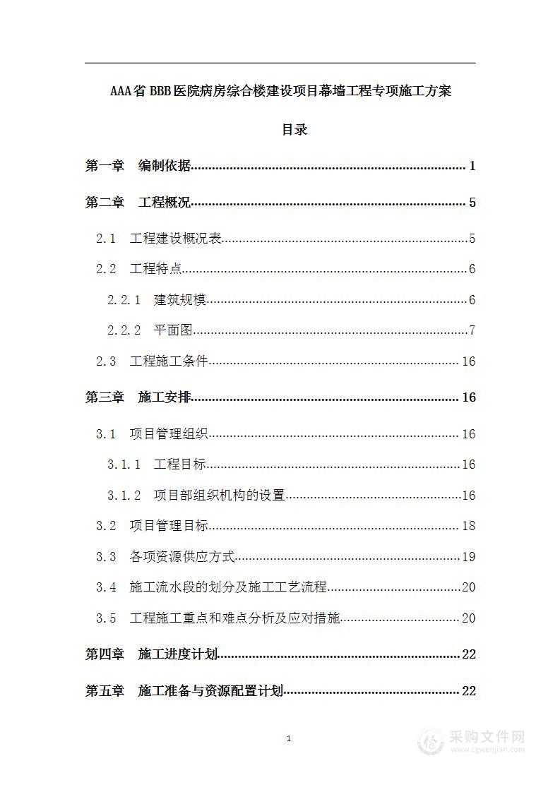 某某医院项目幕墙工程施工方案