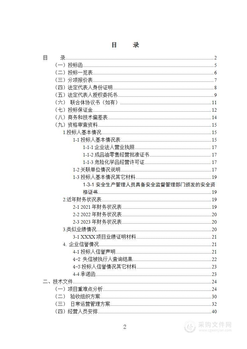 加油站投标文件完整版（116页）