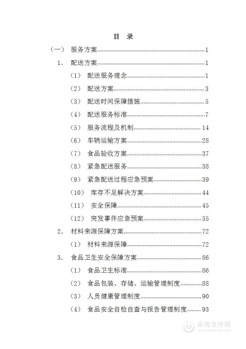 厂区清真食堂食材配送采购183页