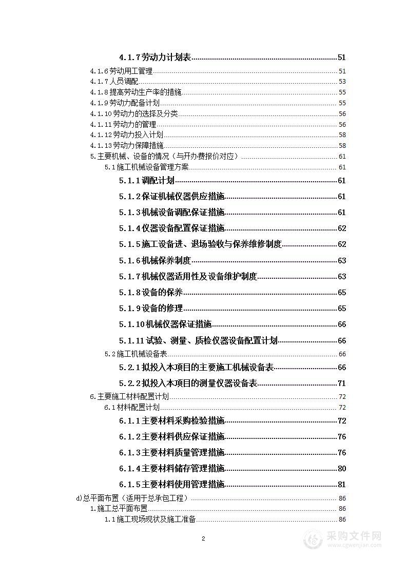 市政工程项目投标方案