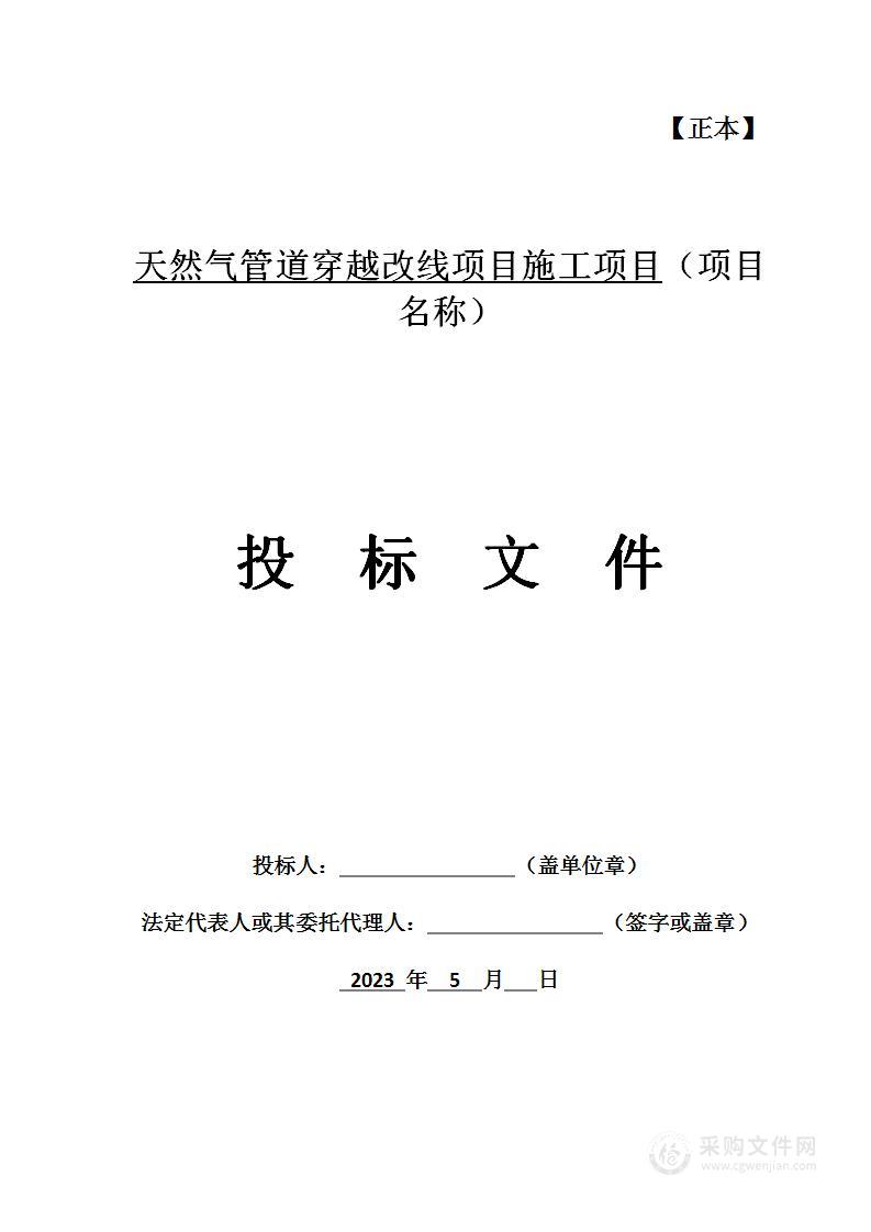 天然气管道穿越改线项目施工项目投标方案