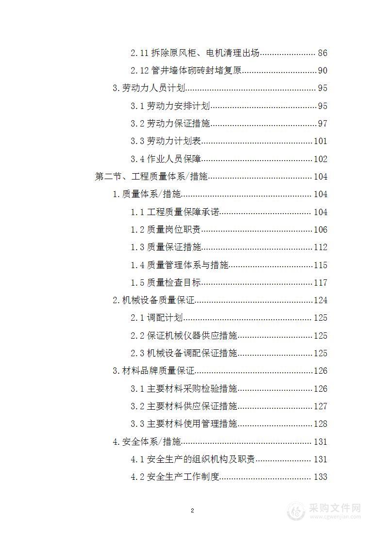 改造天面油烟管道工程项目投标方案