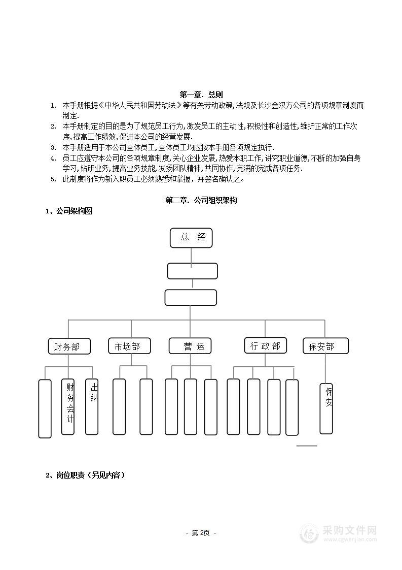 公司管理制度（适用于中小公司）