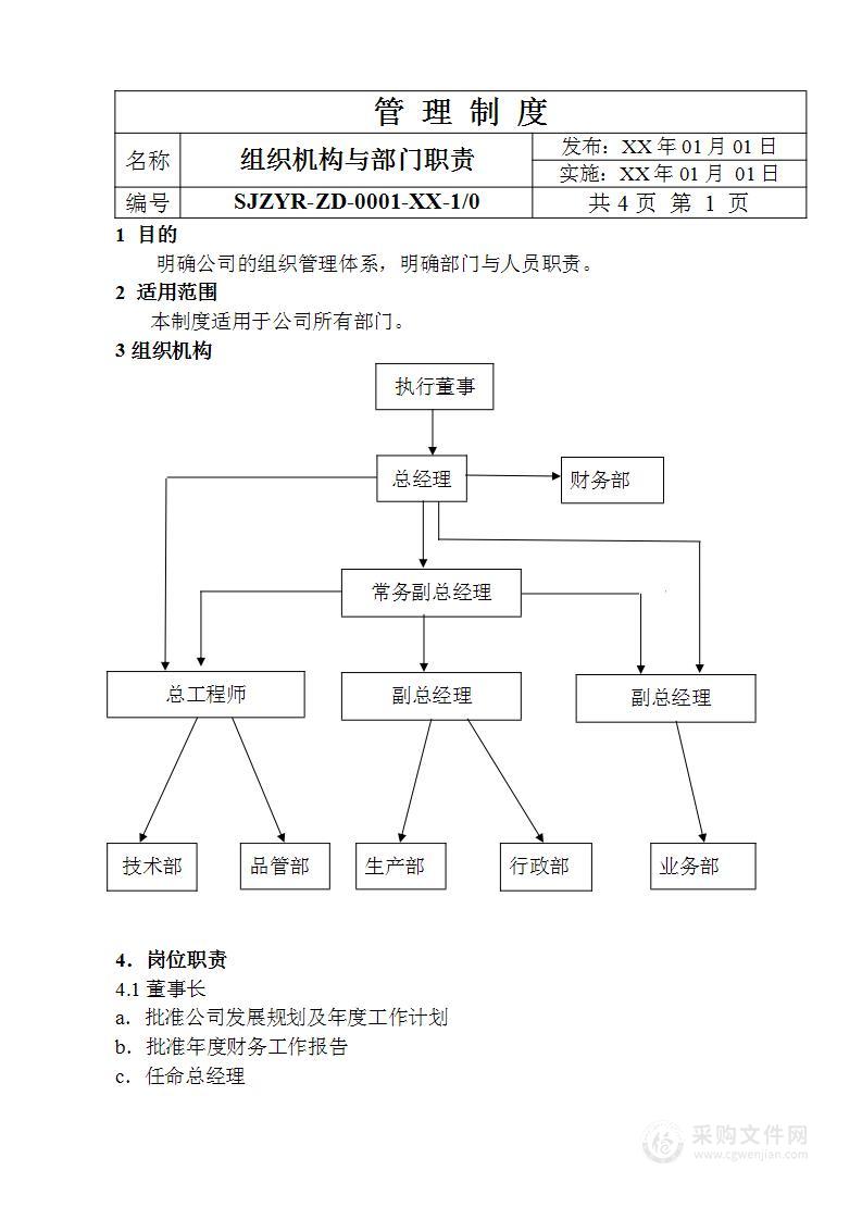 公司管理制度（适用于机械制造）