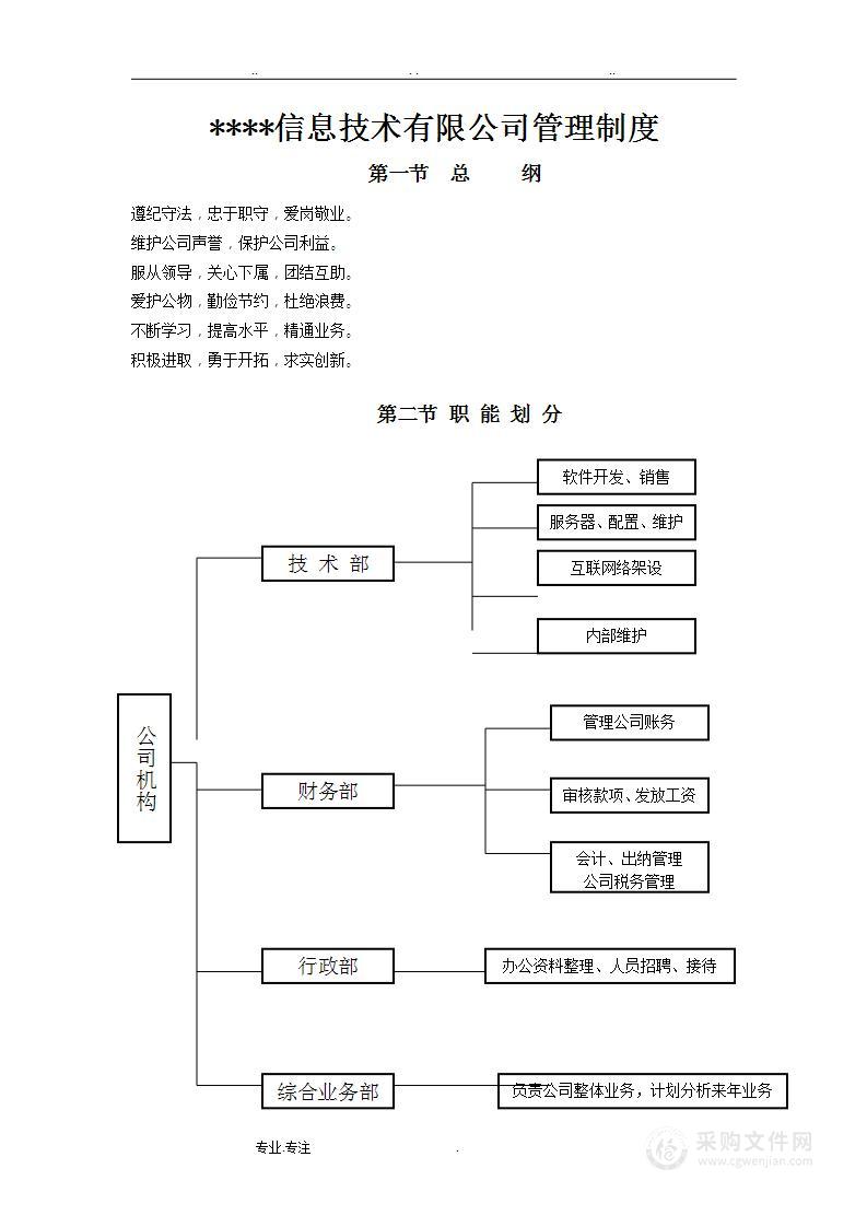 公司管理制度（适用于信息技术公司）2