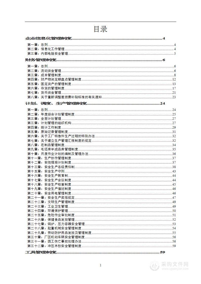 公司管理制度（适用于国企）