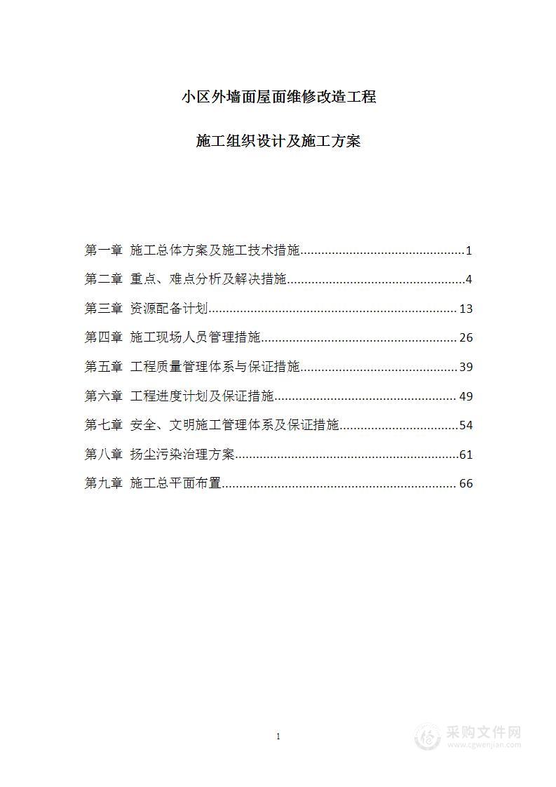 小区外墙面屋面维修改造工程