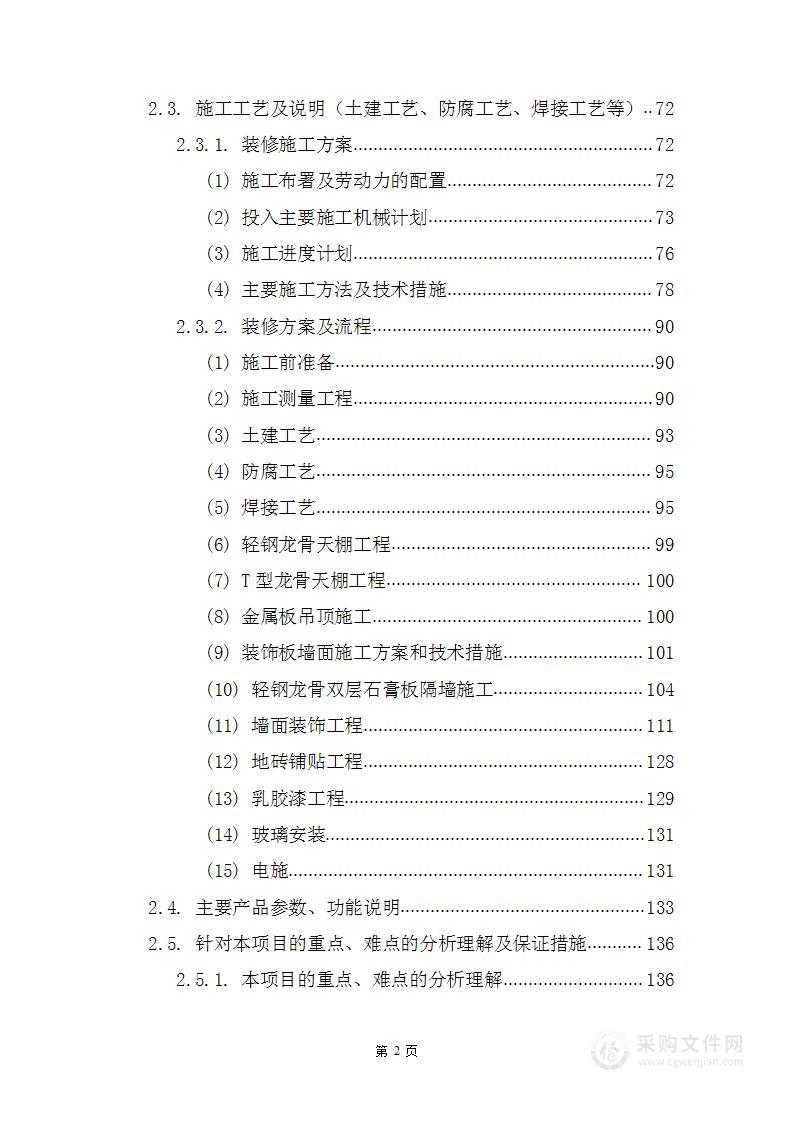 物业用房装修装饰工程投标方案