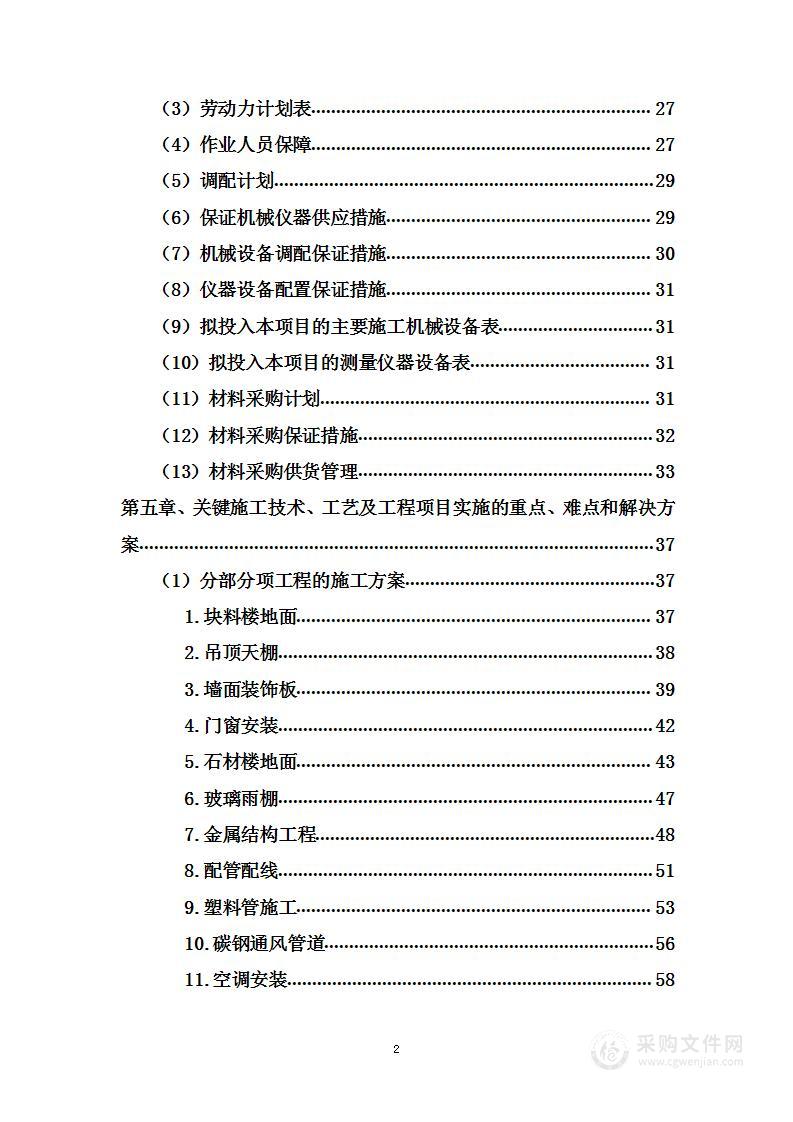 实验室精装修工程项目投标方案