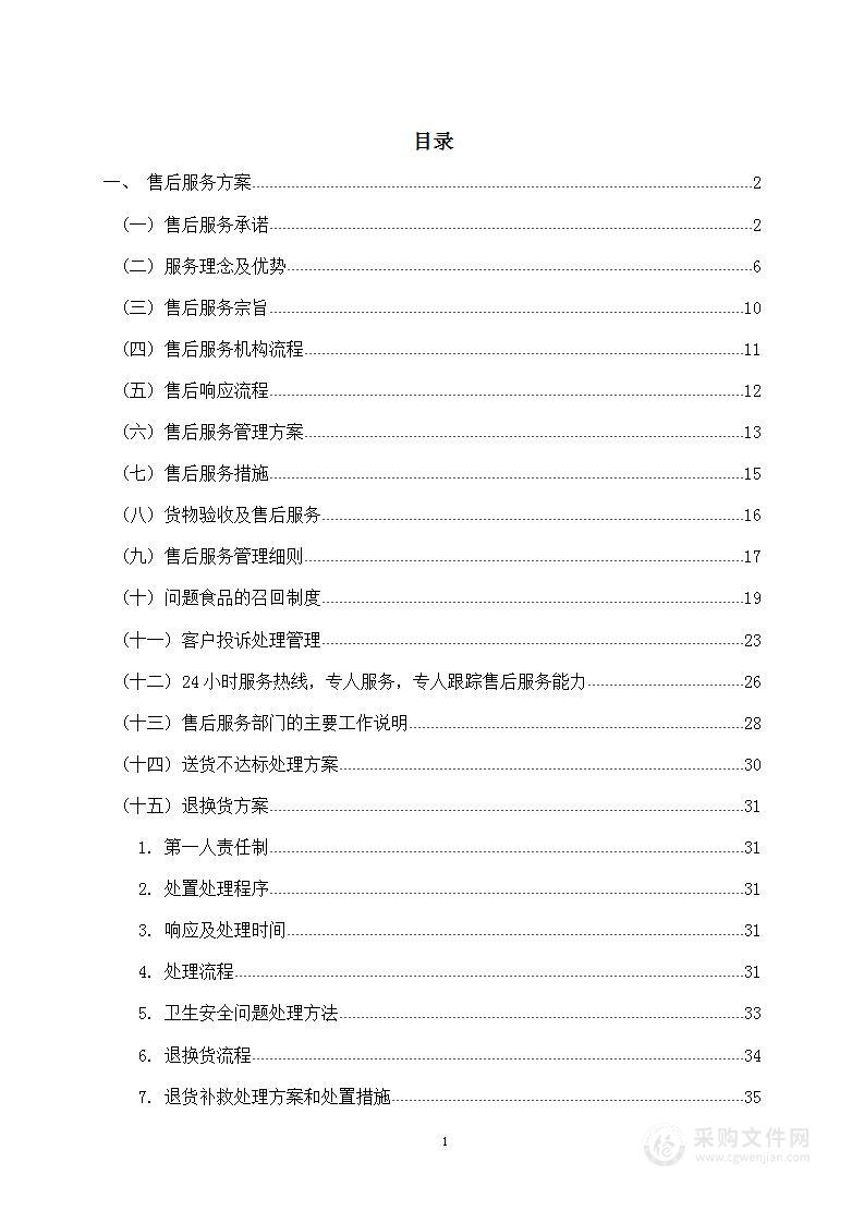 副食品采购方案