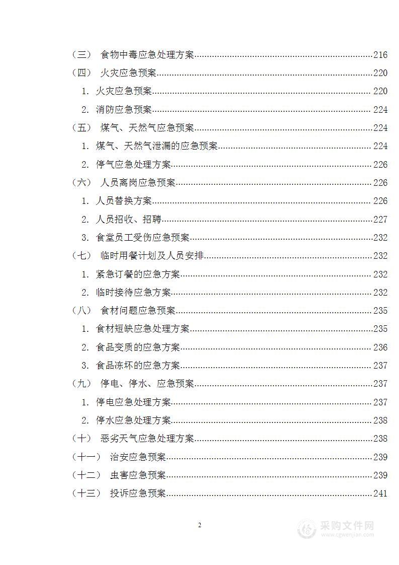 农村信用社联合社机关食堂外包投标方案