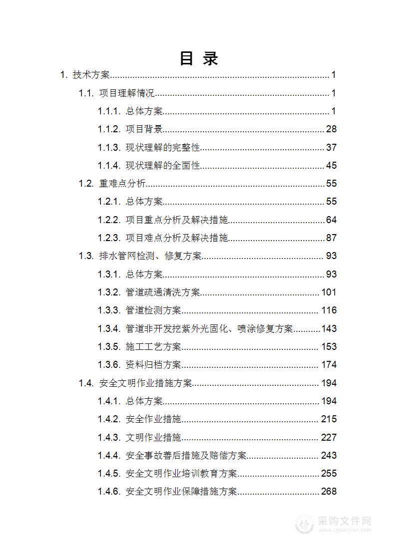 市政排水设施非开挖修复服务采购项目技术投标方案