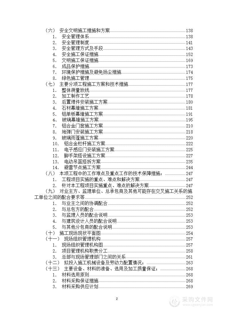 幕墙工程施工组织设计方案（投标模板）