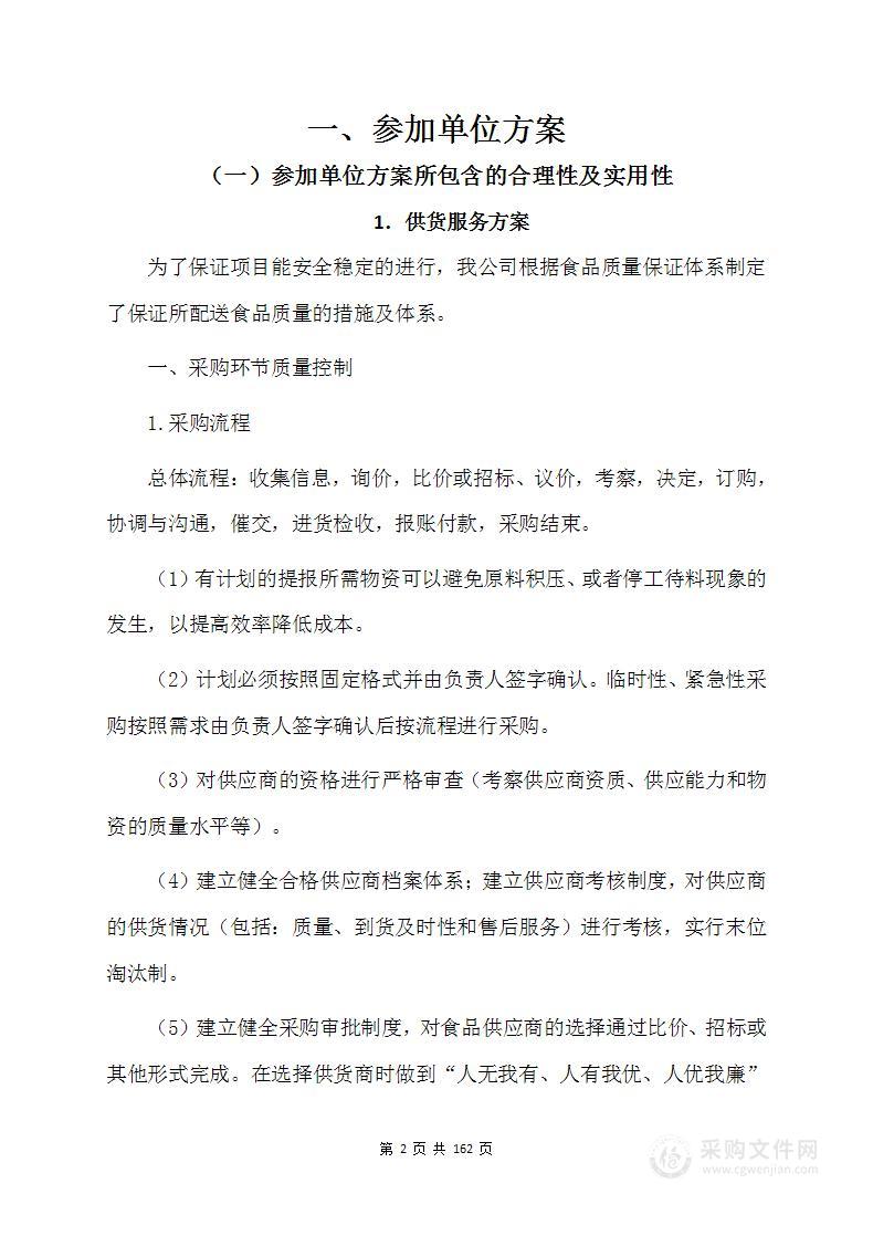 大宗食品类(如粮、油、面等)食材入围配送项目