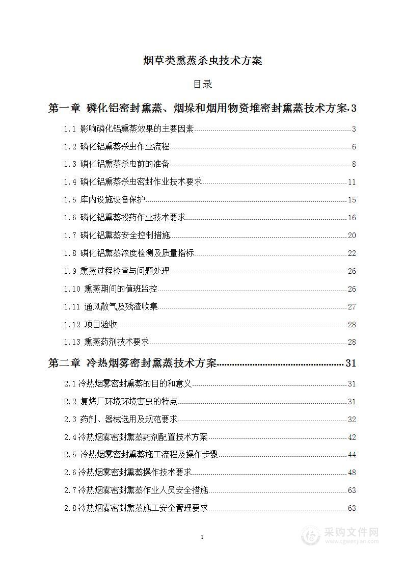 烟草类熏蒸杀虫技术方案