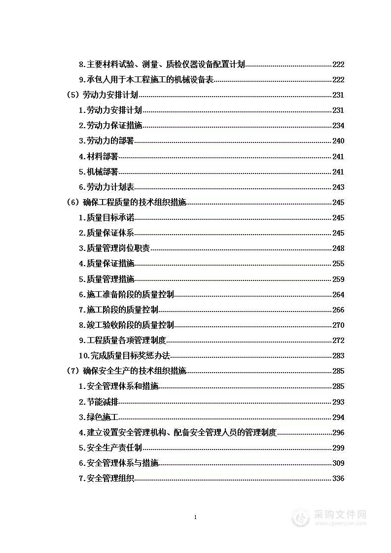 安置房室外配套市政工程项目投标方案