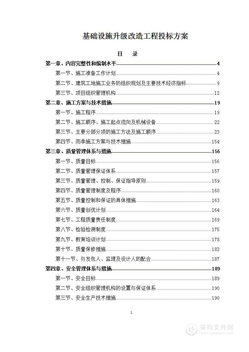 某部房建基础设施升级改造工程投标方案328页