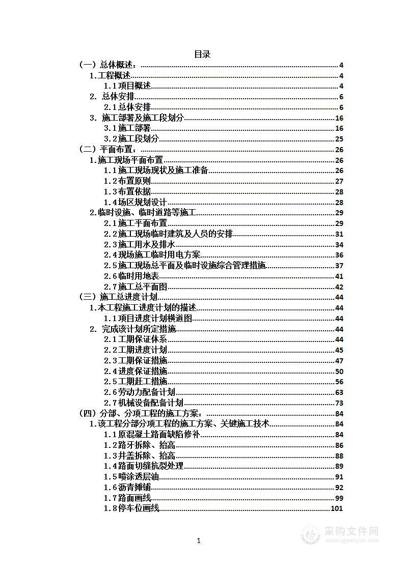 政府大院路面黑色化改造工程投标方案