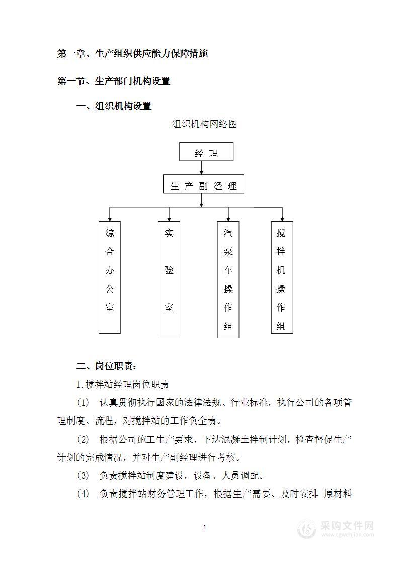 道路建设工程混凝土钢材采购投标文件