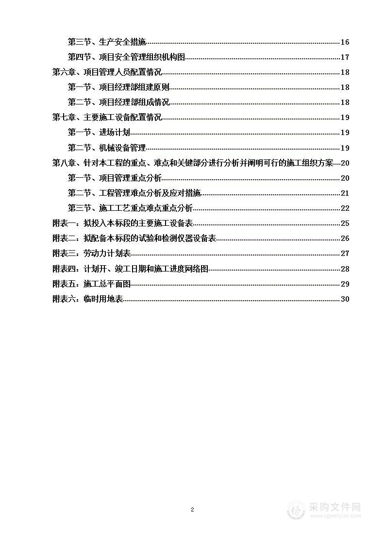 道路建设工程投标方案